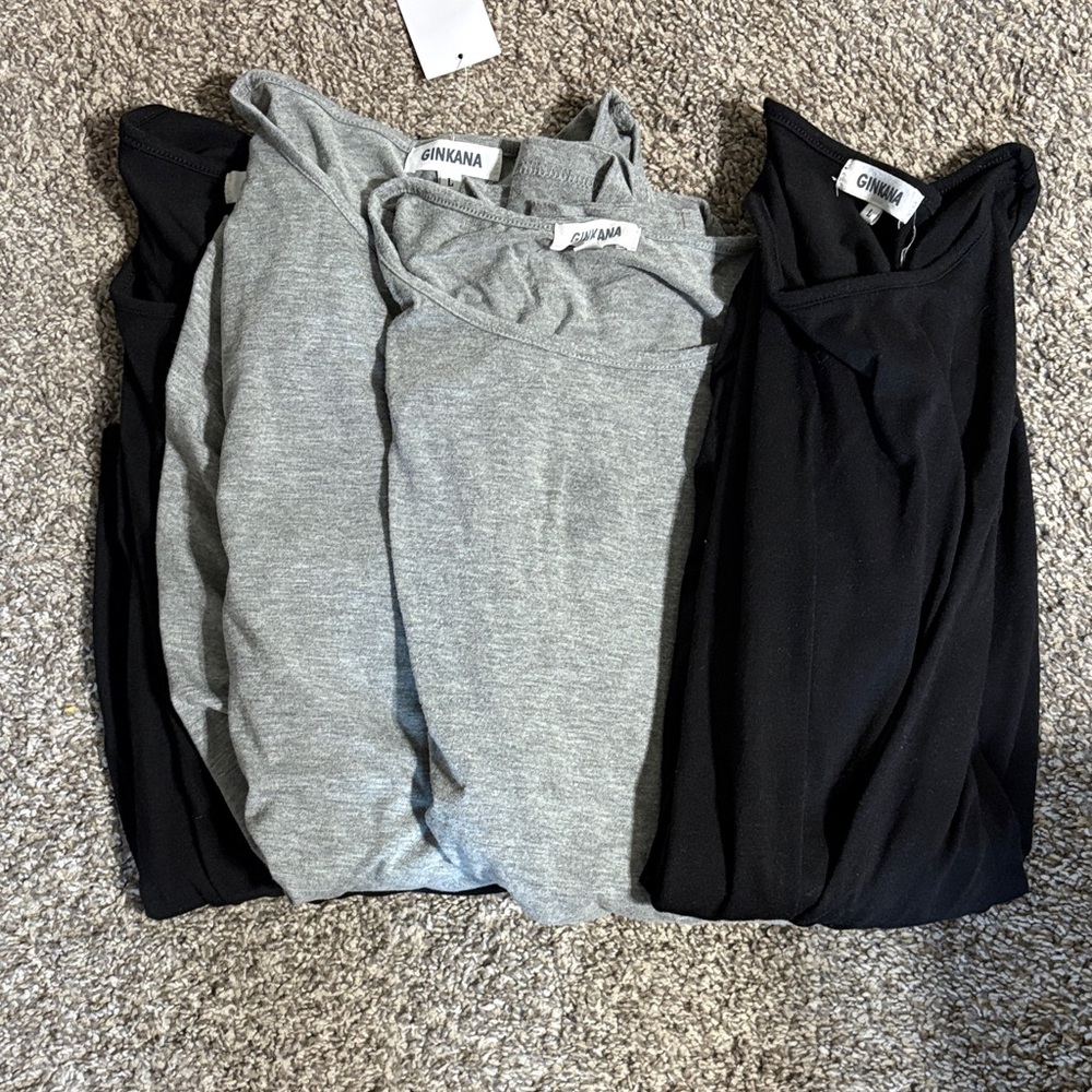 Women's maternity long sleeve Gray and Black Tops